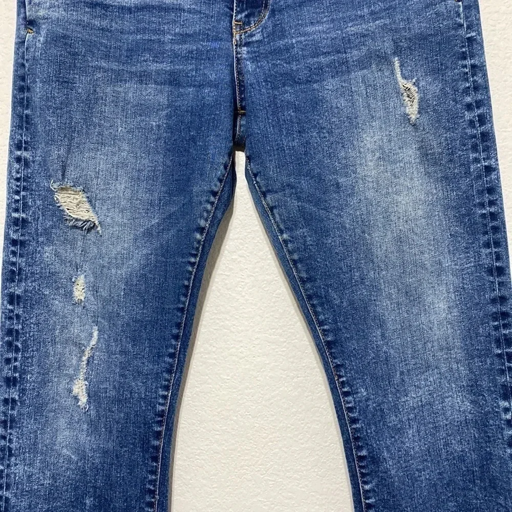 Anthro Pilcro and the Letterpress High Waisted Distressed Slim Straight Jeans 30